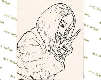 Trap Queen Pt 2 Pre Sketched Canvas, Pre Drawn Canvas for Painting, Sip and Paint Canvas, Art Kits, Paint Party Canvas, Art Activity