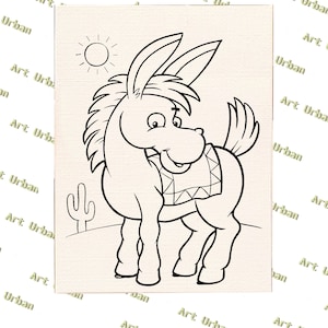 Kid&#39;s Animal Pre Sketched Canvas, Pre Drawn Canvas for Painting, Sip and Paint Canvas, Art Kits, Paint Party Canvas, Art Activity, Birthdays
