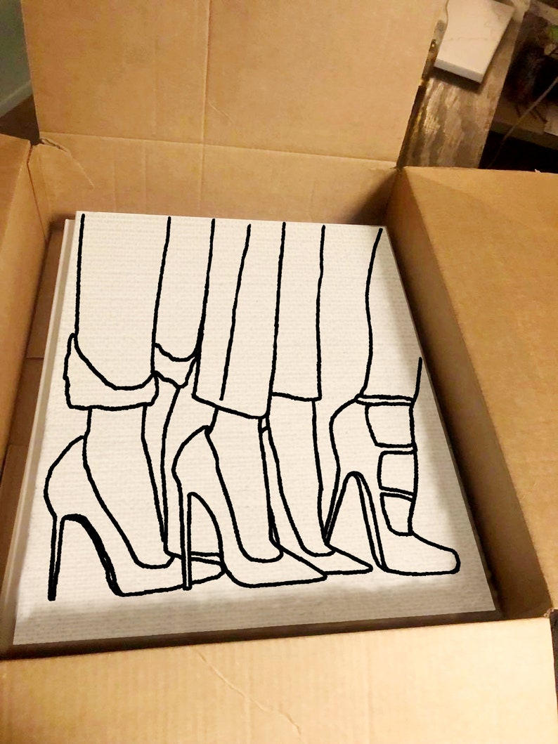 Heels 3 Pre Sketched Canvas Pre Drawn Canvas for Painting Etsy