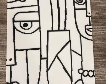 Abstract 11 ** Pre Sketched Canvas ** Pre Drawn Canvas ** Paint and Sip Canvas ** Sip and Paint Canvas, Black Art Kits