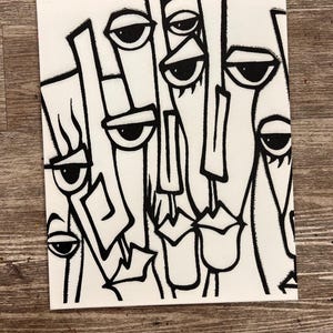 Abstract 12 ** Pre Sketched Canvas ** Pre Drawn Canvas ** Paint and Sip Canvas ** Sip and Paint Canvas, Black Art Kits