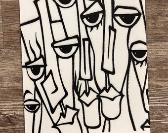 Abstract 12 ** Pre Sketched Canvas ** Pre Drawn Canvas ** Paint and Sip Canvas ** Sip and Paint Canvas, Black Art Kits