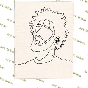 J. Cole 1 Pre Sketched Canvas, Pre Drawn Canvas for Painting, Sip and Paint Canvas, Art Kits, Paint Party Canvas, Art Activity