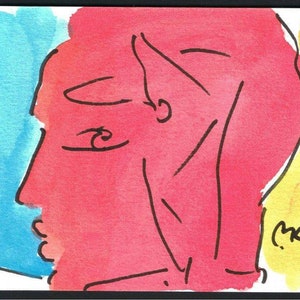 Peter Max 1993 original artwork medium watercolour and pen. Signed MAX
