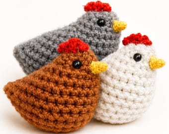 Crochet Chicken Pattern – Mini Amigurumi Pocket Hen PDF