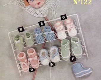 Vintage Knitting Pattern Sirdar 122 Baby Booties