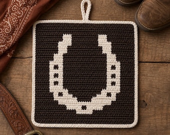Western Horseshoe Sweat Cloth Crochet Pattern, Line Dance Accessory PDF