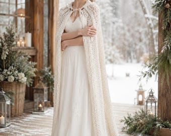 White Wedding Cape Knitting Pattern PDF