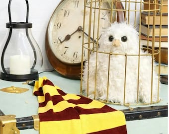Snowy Owl Knitting Pattern PDF, Woodland Animal Toy, Knitted Plush Bird Softie