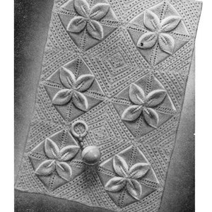 Vintage Leaf Pram Baby Blanket Counterpane Knitting Pattern