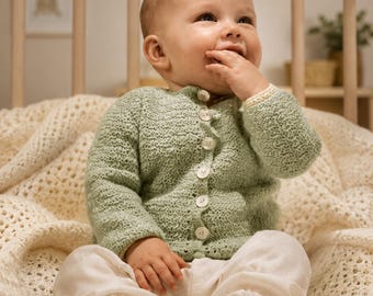 Vintage Baby Sweater Crochet Pattern PDF, Heirloom Cardigan Jacket Sizes 2-3