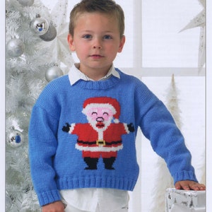 Santa Pullover Knitting Pattern PDF