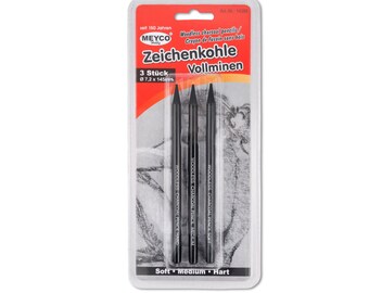 Zeichenkohle Vollminen Stifte Soft / Medium / Hart