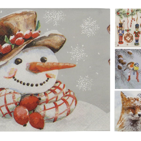 Napkin set for napkin technology and decoupage with winter designs 2