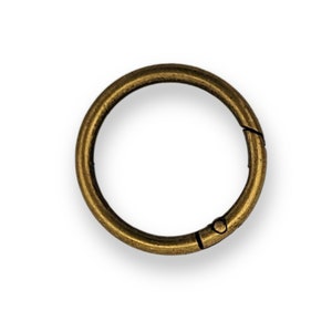 Carabiner ring 32 mm, light gold, silver, antique brass, black, 1 pc. / 5 pcs. / 10 pcs. Altmessing