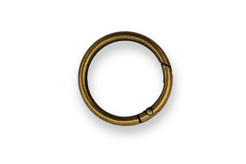 Carabiner ring 32 mm, light gold, silver, antique brass, black, 1 pc. / 5 pcs. / 10 pcs. Altmessing