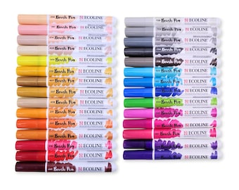 Brush pens in many colors