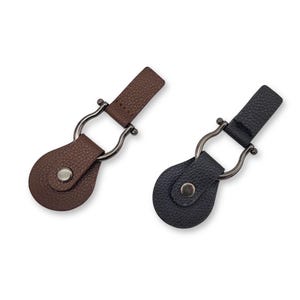Bag closure 4.2 x 11.5 cm black, brown