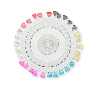 Pins with plastic head in heart shape length 56 mm