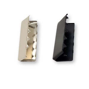 End pieces for webbing 20, 25, 32 mm silver, jet black - 2/4/6/10/20 pieces