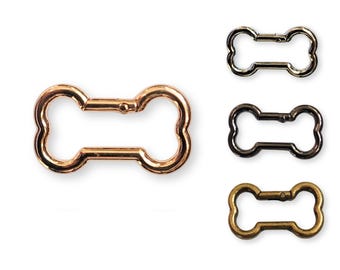 Carabiner ring bone gold, silver, black, antique brass - 1 pc. / 5 pc. / 10 pc.