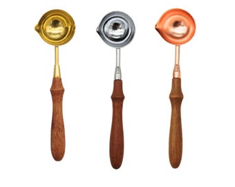 Melting spoon with wooden handle for sealing wax