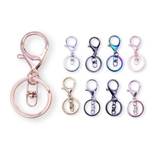 Key ring with carabiner light gold, gold, platinum, black, rose gold, rainbow - 1 / 5 / 10 / 20 pcs.