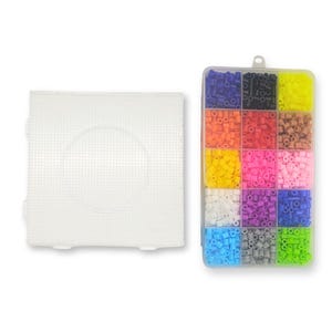 Juego de cuentas para planchar 5 x 5 mm, tablero perforado para cuentas para planchar 140x140x7,5 mm