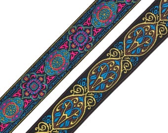 Woven ribbon 33 mm Indian pattern border 1 m / 5 m / 10 m