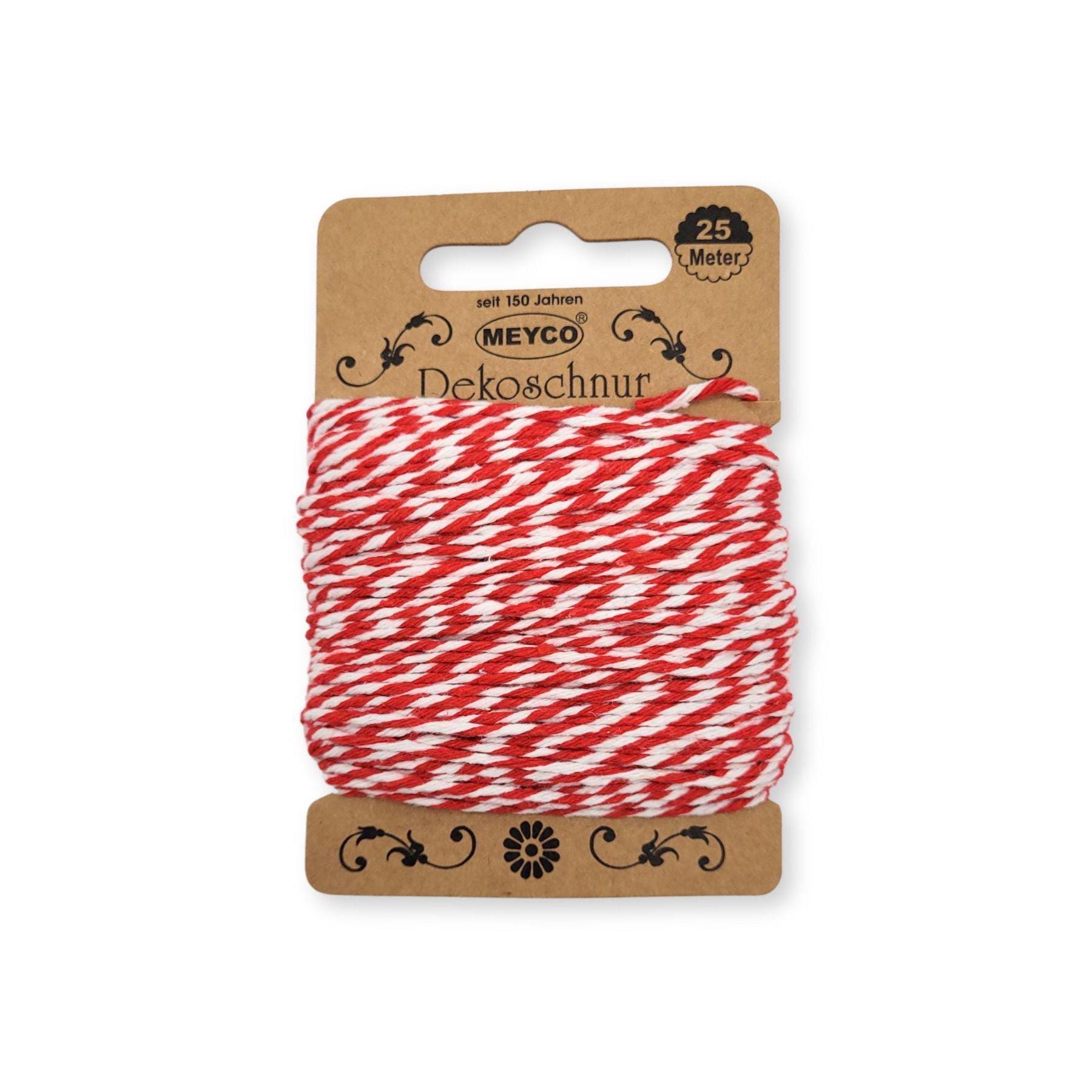 Decorative cord red/white 25 m