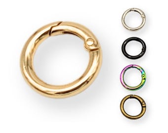 Carabiner ring 16 mm light gold, gold, silver, black, antique brass / bronze - 1, 5, 10 pcs.