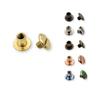 Viti per libri oro rosa, argento, ottone antico, nero, oro, arcobaleno 6 mm