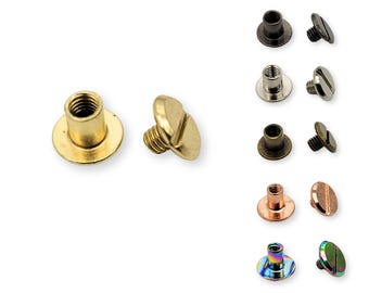 Book screws rose gold, silver, antique brass, black, gold, rainbow 6 mm
