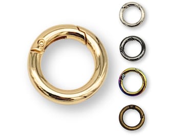 Carabiner ring 18 mm light gold, silver, black, rainbow, antique brass - 1 pc. / 5 pcs. / 10 pcs.