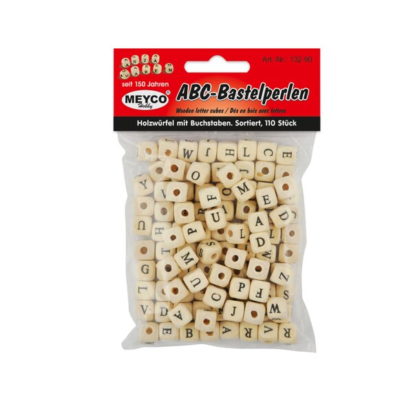 Perles artisanales ABC en bois naturel