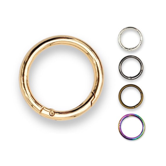 Karabiner Ring 32mm Gold hell, Silber, Altmessing, Schwarz 1 Stk. / 5 Stk. / 10 Stk.
