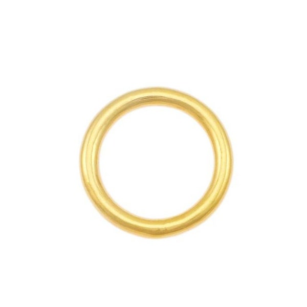 O-ring 2 pieces 20,25,30 mm gold colored round ring metal brass