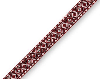 Woven ribbon 32 mm Indian pattern border 1 m / 5 m / 10 m