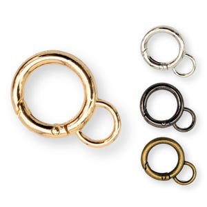 Carabiner ring 20 mm light gold, silver, black, antique brass - 1 piece / 5 pieces / 10 pieces