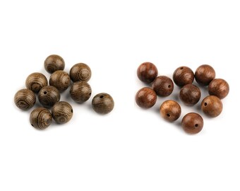 Wooden beads 10 mm dark / deer brown 10 / 20 / 50 pieces