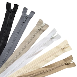 Reißverschluss 30/35/40/45/50cm für Jacken Schwarz, Weiß, Grau, Beige