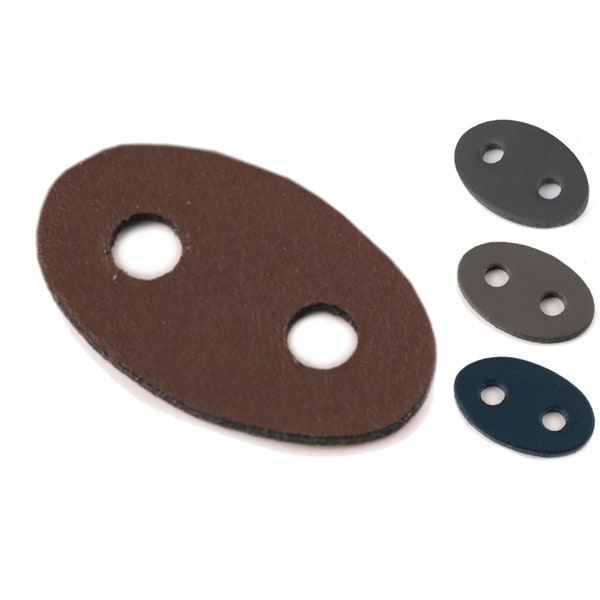 Cord stopper brown, gray, navy, black 21 x 33 faux leather - 2/6/10/20 pieces