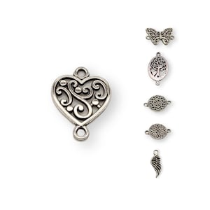Metal pendants heart, wings, butterfly, tree flat - 5 / 10 / 20 pieces.