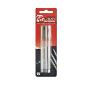 Metallic gel pen set gold, silver, white
