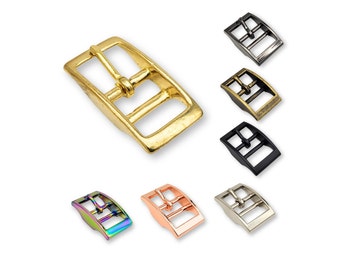 Double bar buckle 16, 20 mm Black, Deep Black, Rose Gold, Silver, Golden Yellow, Antique Brass, Rainbow Metal