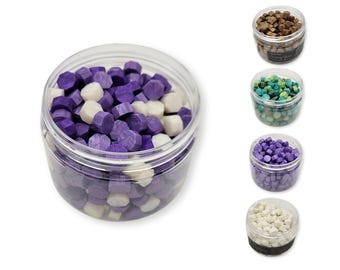Sealing wax purple, green, white, bronze