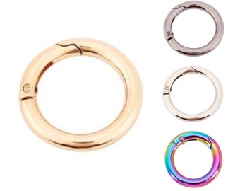 Carabiner ring 20 mm gold, silver, black, - 1 / 5 / 10 pcs.