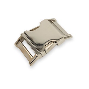 Snap buckle 17, 20, 25, 30 mm, nickel-plated metal, silver-colored