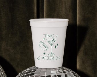 Tinis and Weenies Cups | Tinis & Weenies Bachelorette Cups | Tinis and Weenies Decorations | Weenies and Tinis Party Favors