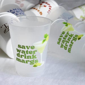 Save Water Drink Margs Cups | Margs and Matrimony Bachelorette Cups | Margarita Theme Party Cups | Margs & Matrimony Bachelorette Favors